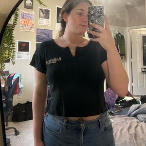 Black Harley Davidson Graphic Women's Top